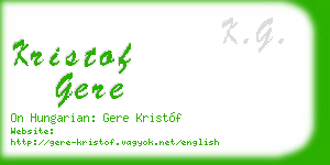 kristof gere business card